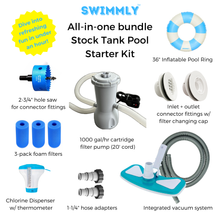 Load image into Gallery viewer, DIY Bundle Kit for Stock Tank Pools (DIY kit + pump + filters)
