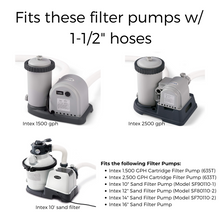 Load image into Gallery viewer, 1-1/2" Threaded Inlet Strainer Connector Kit for Stock Tank Pools (1500 / 2500 gph Filter Pumps
