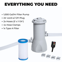 Load image into Gallery viewer, 1000 gal/hr Filter Pump for Stock Tank Pools