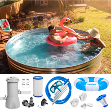 Load image into Gallery viewer, Stock Tank Pool DIY Starter Kit | PLUS (Includes 1000 GPH Filter Pump)